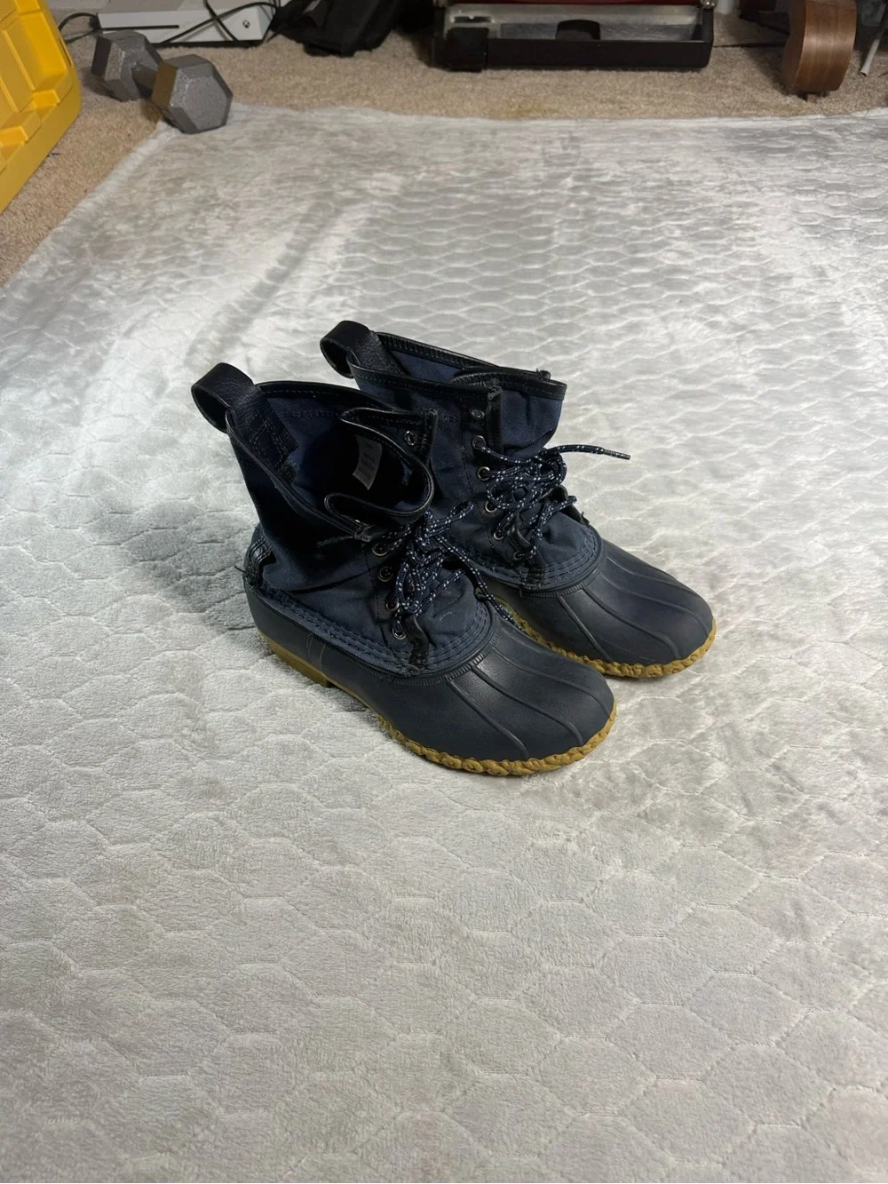 Vintage L.L. Bean Duck Boots Kids 4M USA Maine Navy Fit Womens 5.5-6 Rain